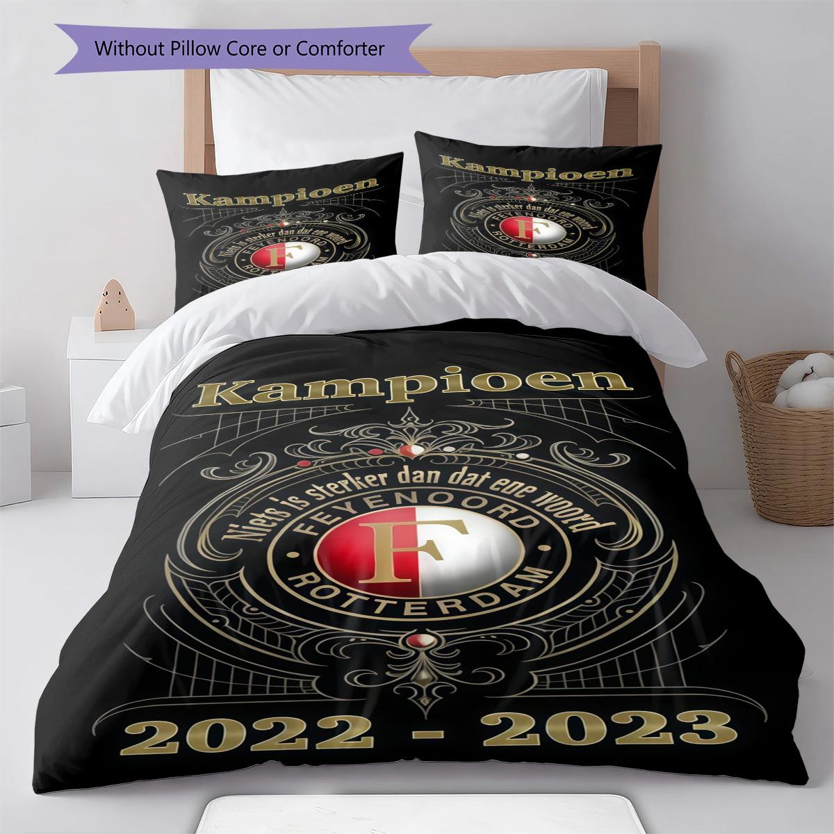

Feyenoord Rotterdam RugPattern Bedding Quilt Set Quilt Cover Pillowcase Home Decoration Birthday Gift (1 * duvet cover + 2 * pillowcase, without core) 155x200cm