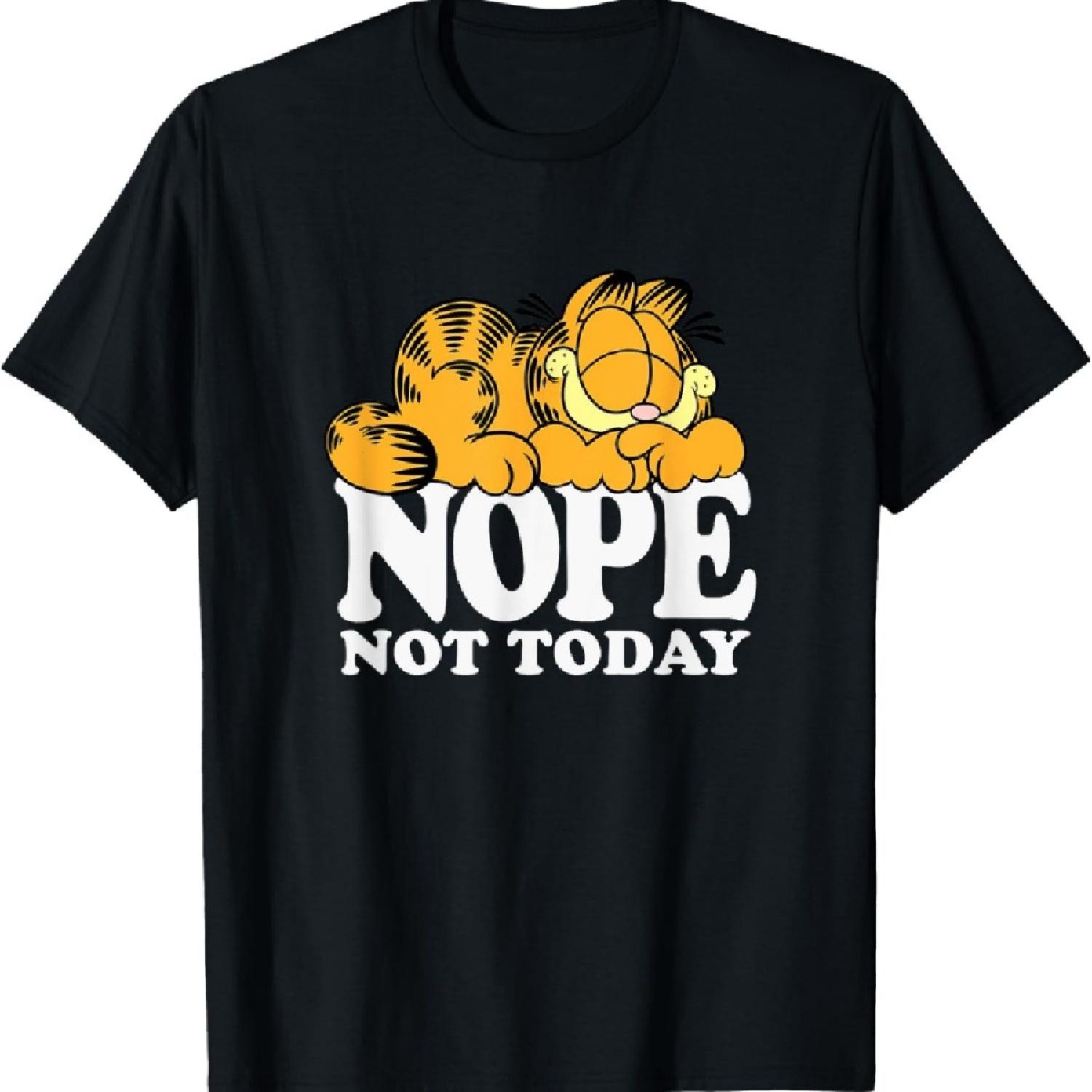 

Garfield Nope Not Today Lazy Cat Bold Logo T-Shirt - Unisex-Adults, Unisex-Kids - Black - Short Sleeve - T-Shirt - Novelty T-Shirts XXXXXL чорний