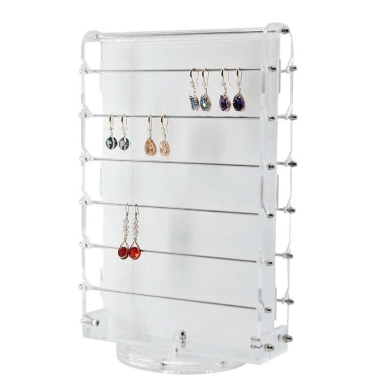Practical Bead Display Holder Acrylic Jewelry Display Stand Double Sided Rotating Bead Rack for Retail and Exhibition