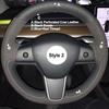 DIY Hand Sewing Car Steering Wheel Cover Suede For Tesla Model 3 2017 2018
