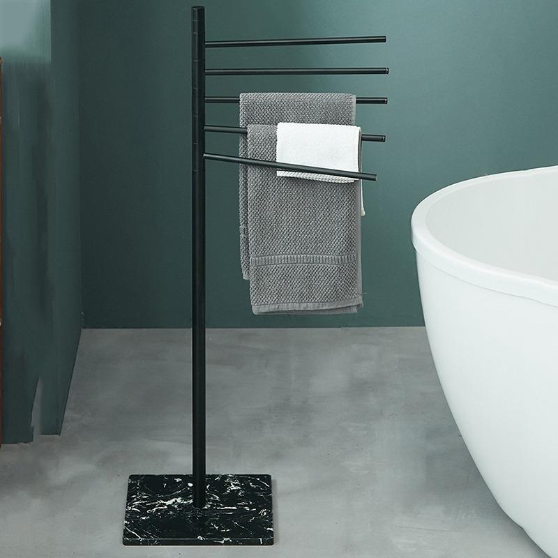 Metal Bathroom Towel Rack Standing Towels Storage Holder Multipurpose Towel Bar Modern Rotating Towels Bars Bathrooms Organizers