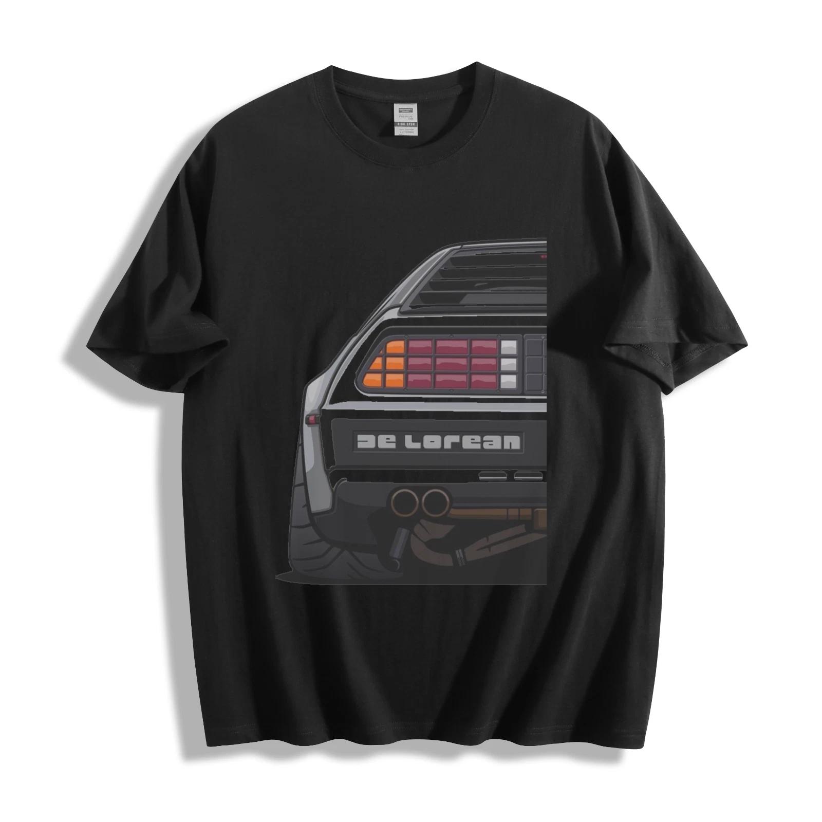 Футболка DeLorean Time Machine - Культовый дизайн с подсветкой, Унисекс XL