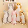 Cuddly Cylindrical Throw Pillow - Sleeping Girl & Cat Plush Leg-Clamping Doll