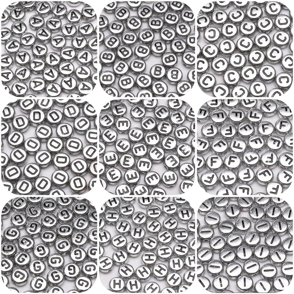 50Pcs Acrylic English Letter Beads For DIY Necklace Bracelet Earrings Jewelry Making Craft Accessories