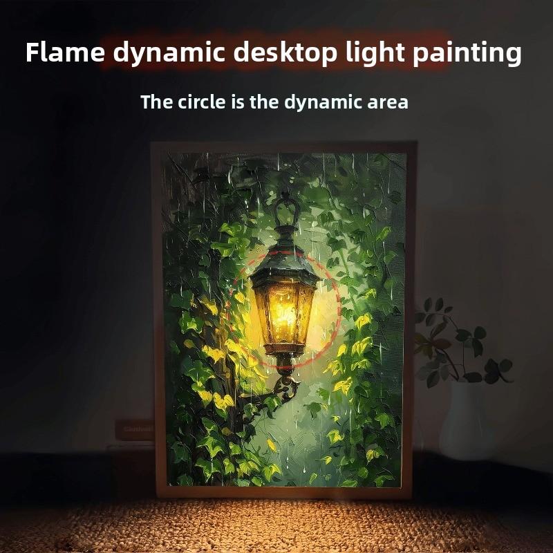 

22cm/8.66in 3D Dynamic Light Painting Photo Night Lamp Scenery Cartoon Desktop Holiday Gifts Collectible Desk Bedroom Decoration