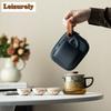 Leisurely Soot Galss Travel Tea Set Kit Handmade 1 Pot 3 Cups Tea Maker Filter Teapot Organizer Portable Outdoor Stock Bags Gift