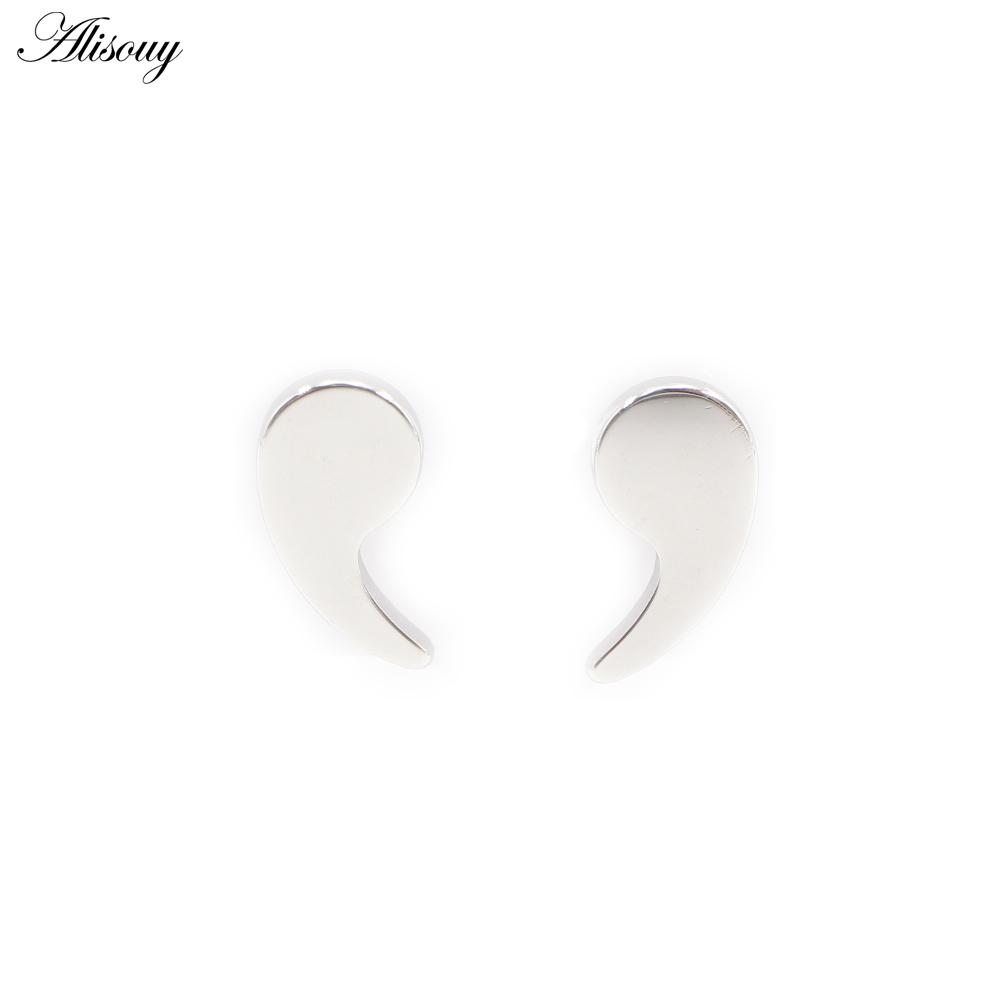 

Alisouy 2PCS нержавеющая сталь капли воды запятая мужские и женские серьги-гвоздики козелок перегородка мочки уха дайт захват хрящ пирсинг ювелирные изделия серебряный
