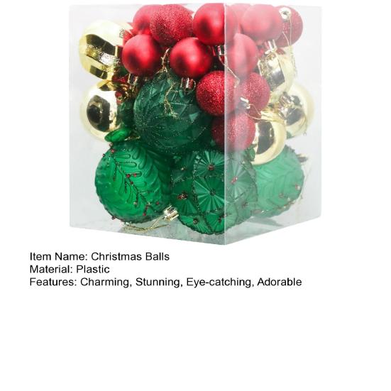 36 Pcs Christmas Balls Ornaments Shatterproof Plastic Balls Christmas Tree Decoration with Hanging Loop for Xmas Tree Wedding Holiday Party Decor