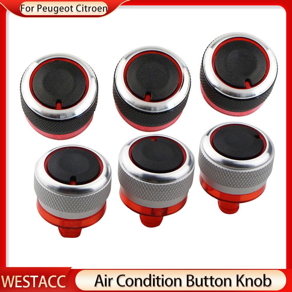 Aluminum Alloy Car Air Conditioning Knob Heat Control Switch Button Knob for Peugeot 206 207 2006-2011 for Citroen C2