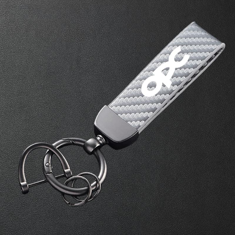 

For Opel Opc Accessories Carbon Fiber Textured Leather Keychain Car Keyring