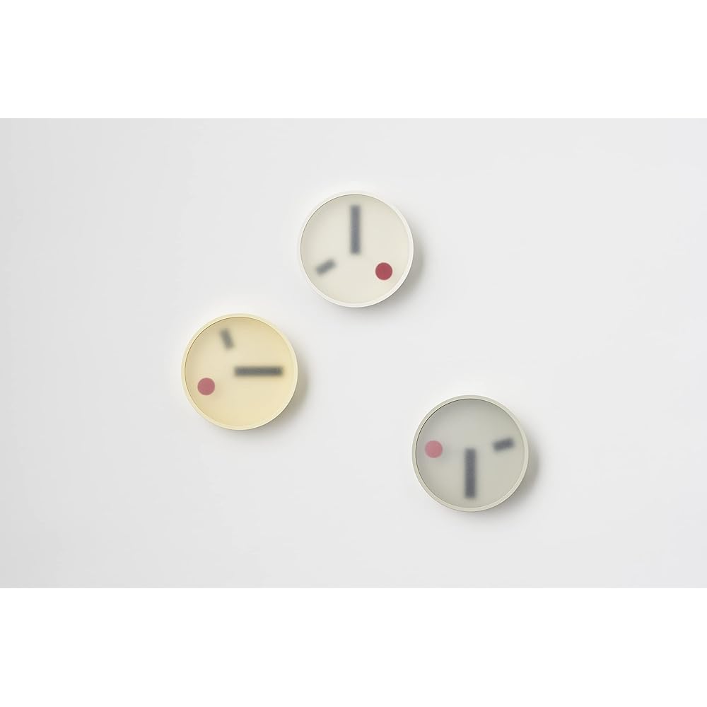 Lemnos Analog Wall Clock, Kehai, Plaster Aluminum, White, KM22-01 WH, Diameter 130mm X Thickness 55mm
