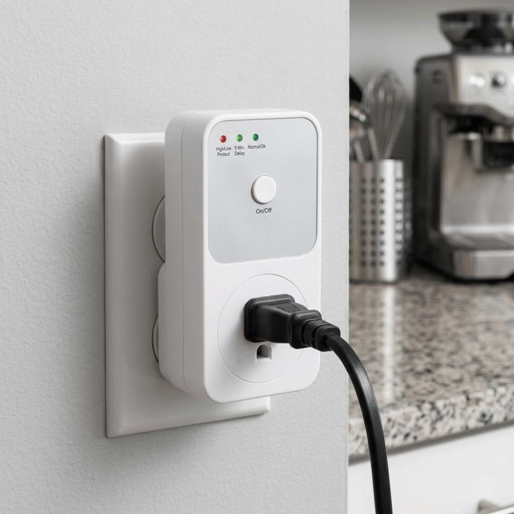 Compact Shape Refrigerator Protector 120V Appliance Protector Refrigerator Power Protection