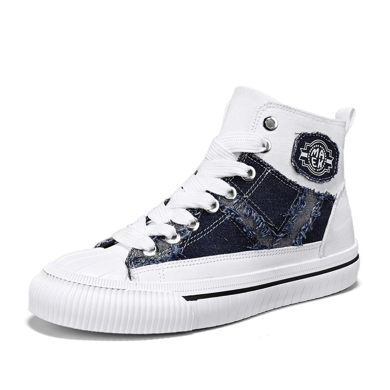 

Высокие парусиновые кроссовки мужские модные повседневные синие эспадрильи мужские трендовые дышащие туфли на шнуровке мужские вулканизированные туфли tenis masculino 39