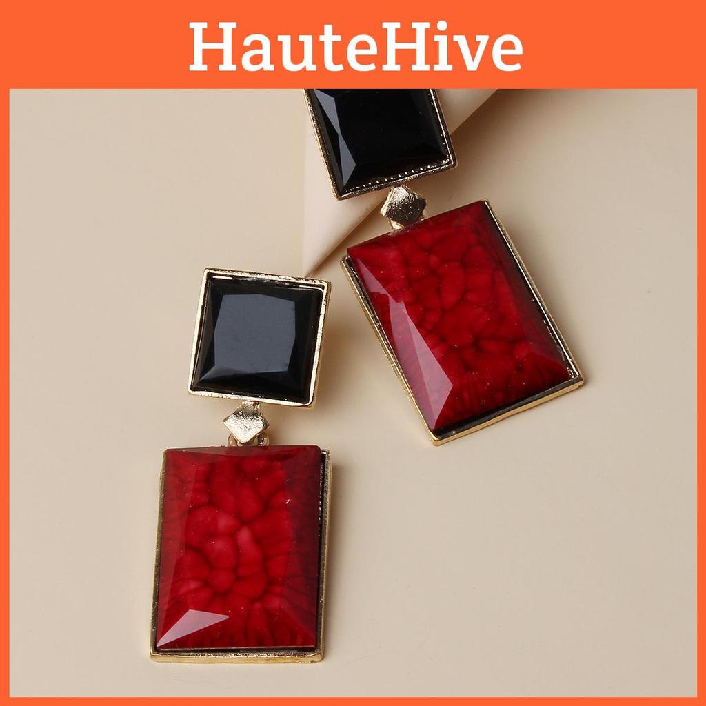 Minimalist Earrings Resin With Geometric Design For Women Fashion Summer