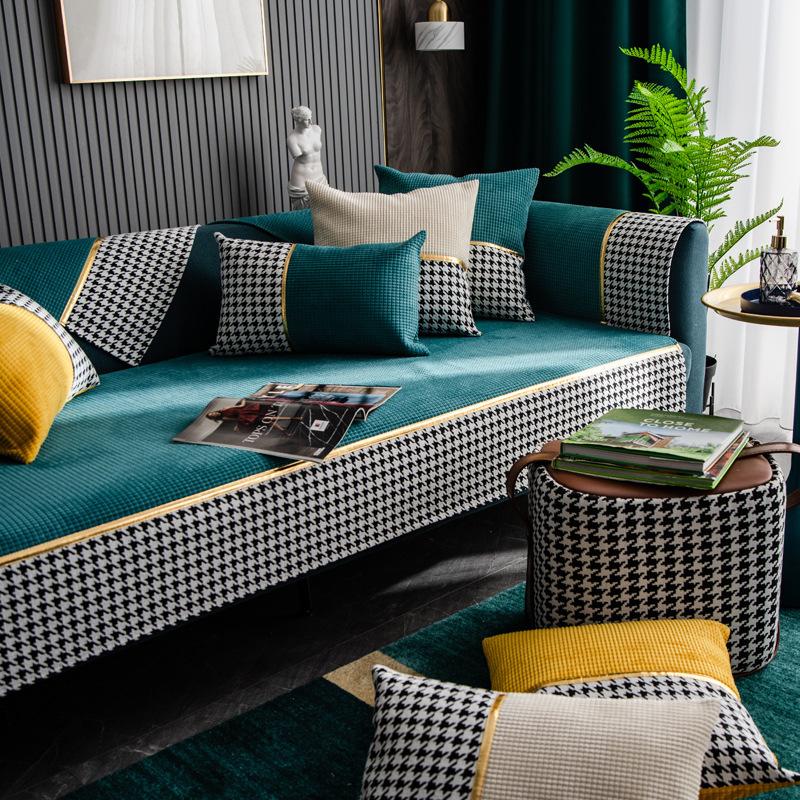 Sofa Cushion Four Seasons Universal Non-Slip Nordic Style Ins Sofa Cover Thickened Seat Cushion Universal Backrest Towel Cover Cloth