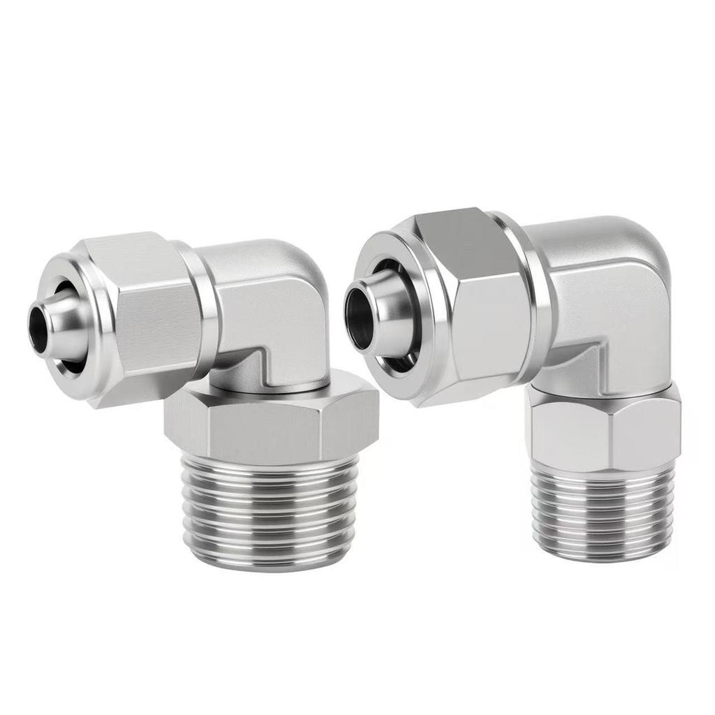 304 Stainless Steel 90° Quick-Connect Swivel Elbow Pneumatic Hose Fitting