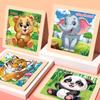 Tierwald Cartoon Holzpuzzlespiel, 9 Teile, für Alter 3-6: Früherziehungsspielzeug