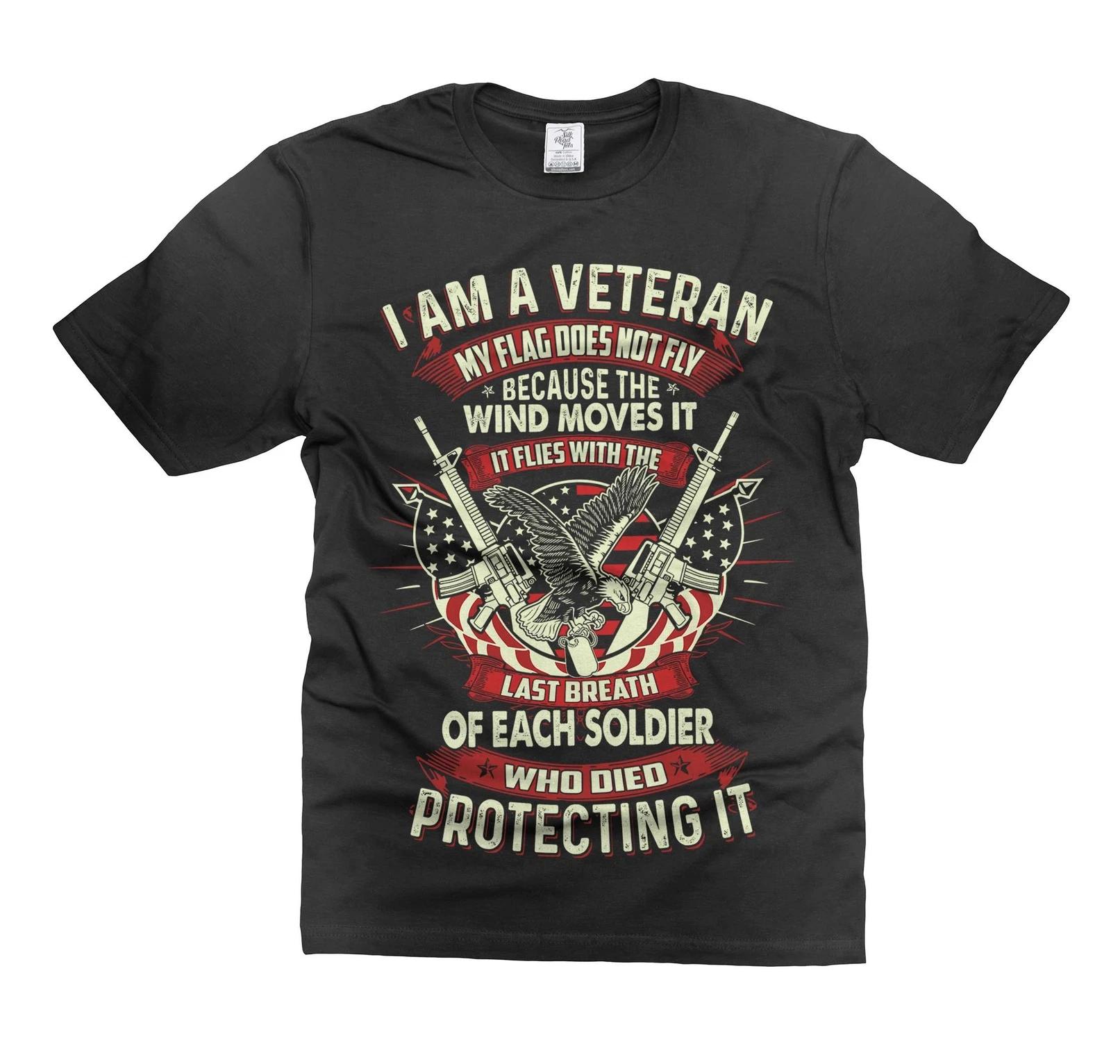 Mens I Am A Veteran T-shirt USA Patriotic Shirt Father s Day Patriotic Shirts M