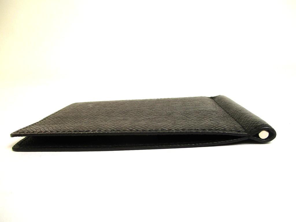 Autentyczny LOUIS VUITTON Taiga Czarna Skóra Portfel Bifold na Banknoty #a938 Odnowiony