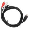 Male to Male DIN 8Pin to 3.5mm + 2RCA Cable Plug and Play Audio Connection Cable  Subwoofer Speaker
