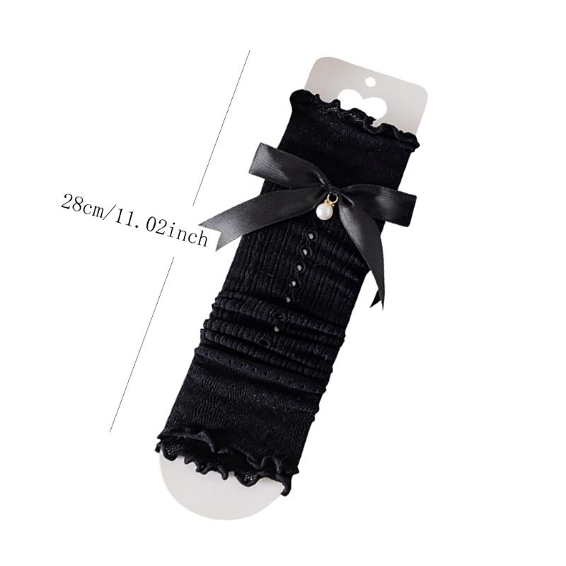 Bowknot Boot Socks Leg Warmers for Teen Girls Long Leg Cover Cute Knee Stockings Child Socks Ankle Heap Sock Breathable