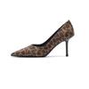 8-Sexy leopard print not tired feet single shoes women's beautiful pointed stiletto suede high heels