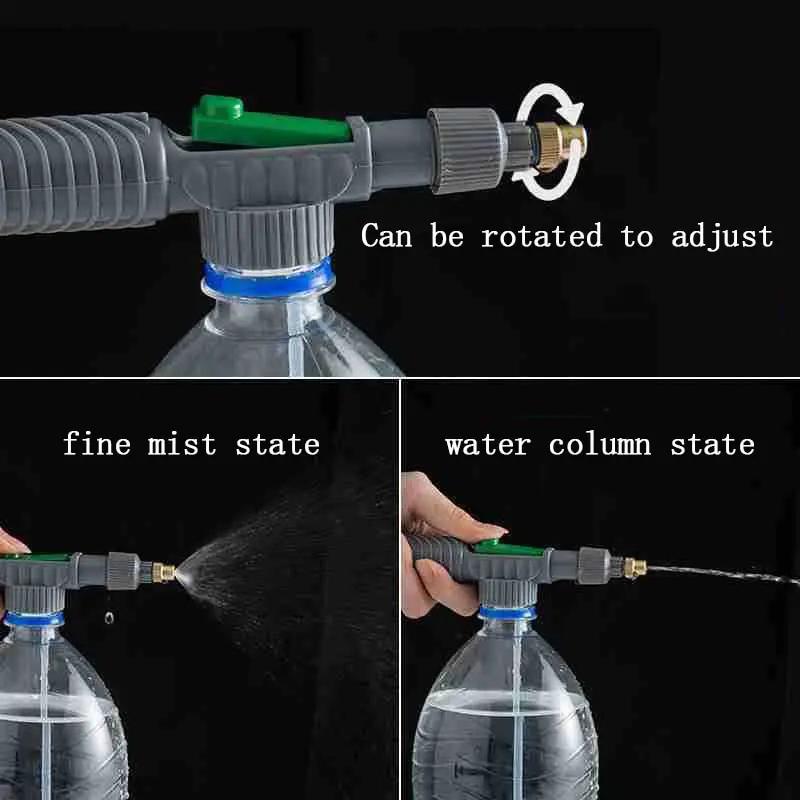 Gartenbewässerungssprüher Getränkeflasche Gießkanne Hochdruck Manuell Druckverstellbarer Sprühkopf Gartenbewässerungswerkzeug