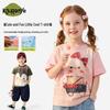 Ku Wa Mi Boys' Color Block Cartoon Print Cooling Short Sleeve T-Shirt