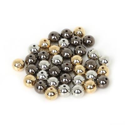 30-300Pcs Gold/Gun-Metal Plated CCB Beads 4-12mm Round Loose Spacer Beads For DIY Jewelry Making