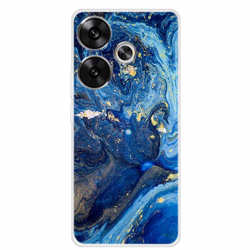 Marble Soft Phone Case For Poco F6 Transparent Case Silicone TPU Cover Funda Para Shield Clear Case for Xiaomi Poco F6 F 6 Pro