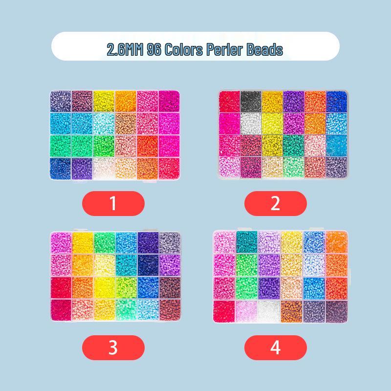 72-Color 2.6mm & 48-Color 5mm Fuse Beads Refill Set for DIY Handmade Educational Projects
