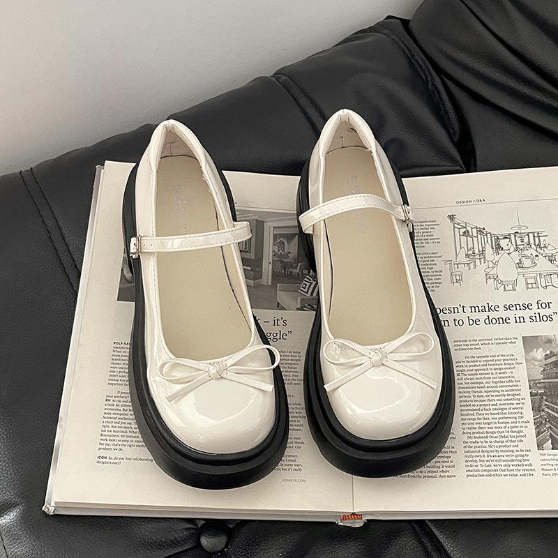 Buckle versatile thick heel high heel small leather shoes women's summer fashion beautiful with skirt gentle Mary Jane single shoes