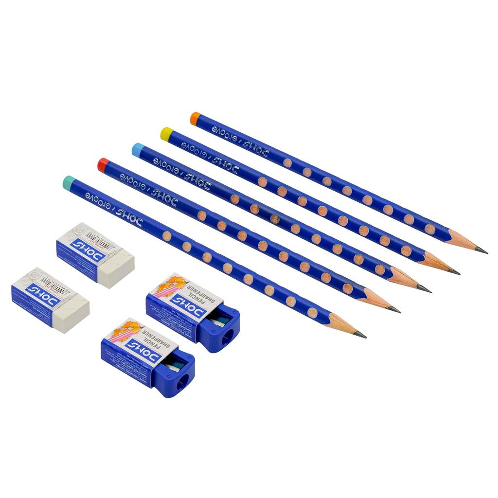 Doms Groove Super Dark HB/2 Graphite Pencils Jar Pack 50 pcs with Innovative Groove Grip for Sketching Drawing School