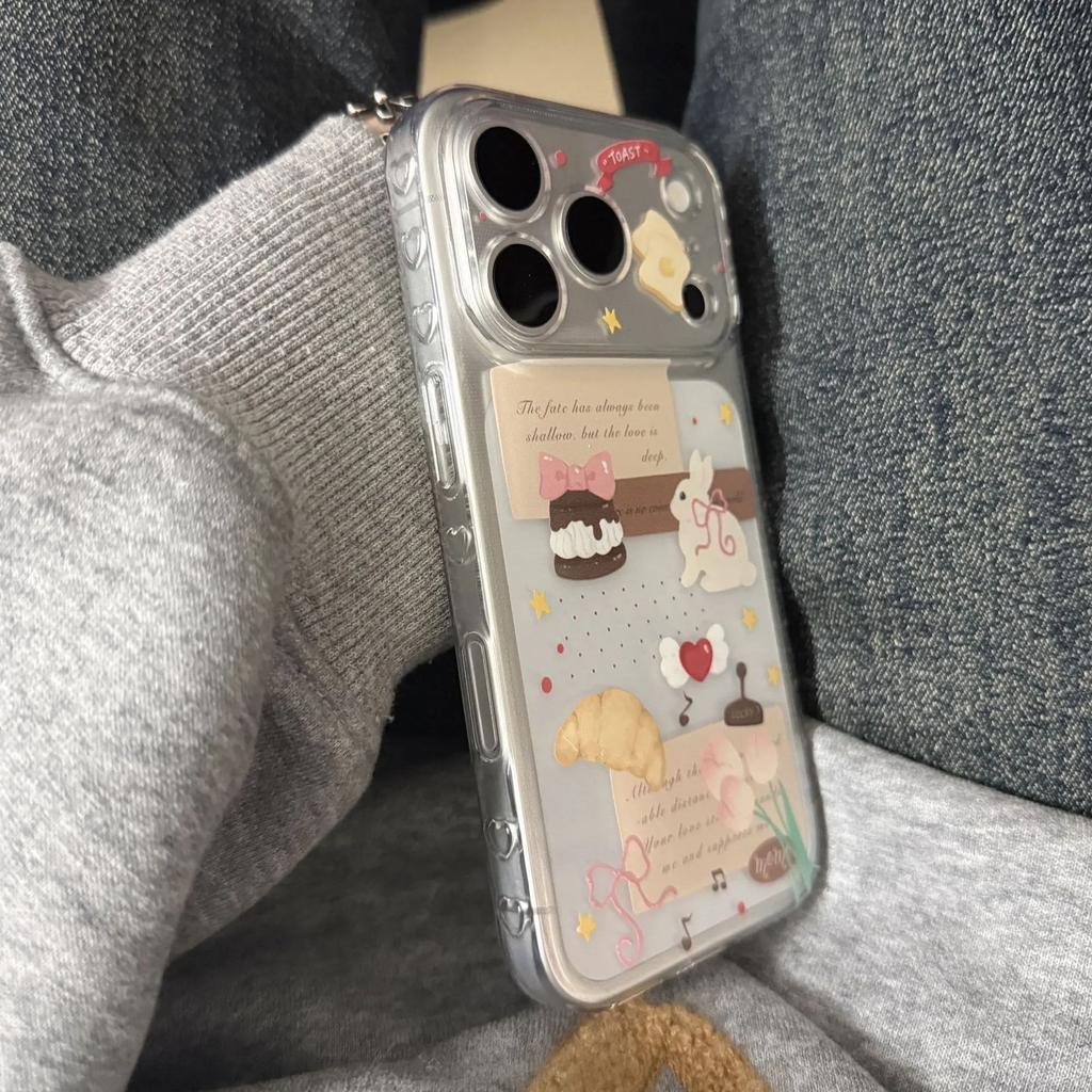 ins Rabbit Collage for Apple 16/17Pro mobile phone case IP15 side love 14/13 transparent 12 soft 11