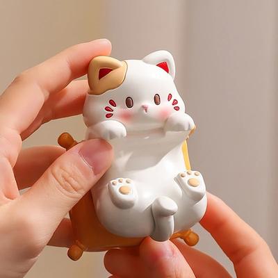 Suporte para Celular de Gato Decoração de Mesa de Escritório Estação de Trabalho Fofo Presente de Feriado Enfeites de Desenho Animado para Casa