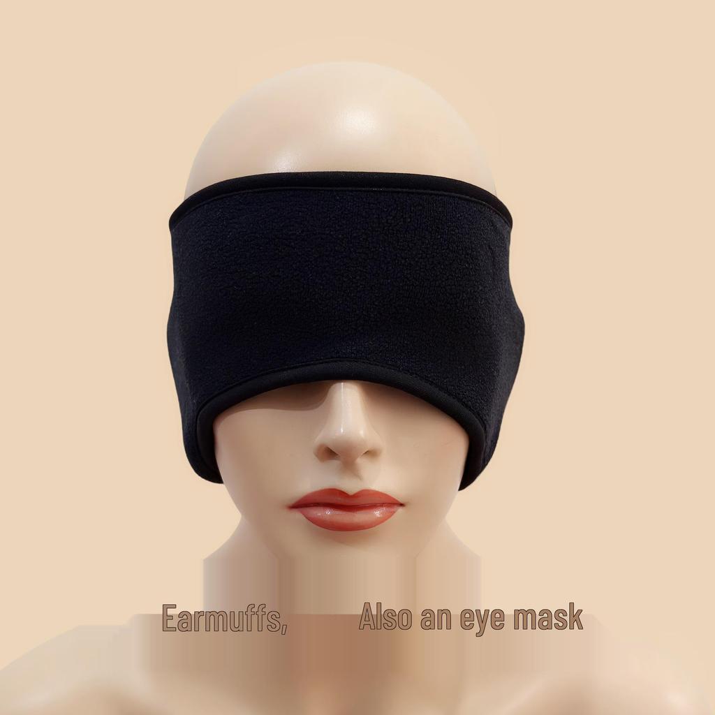 Warm Fleece Earmuffs & Headband: High Elasticity Polar Fleece Ear & Forehead Protector, Breathable Eye Mask for Cycling & Cold Weather.