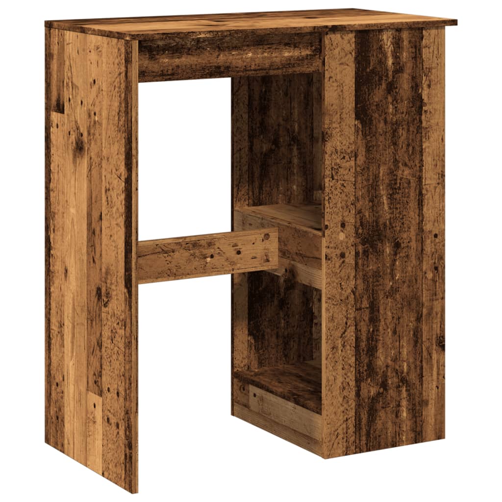 Vidaxl Bar Table With Compartments, Solid Wood, 90X47.5X103.5 Cm