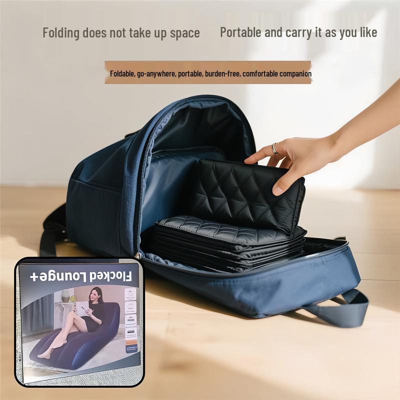 Inflatable S-Shaped Lazy Lounger: Foldable Indoor/Outdoor Flocked Sofa for Relaxation