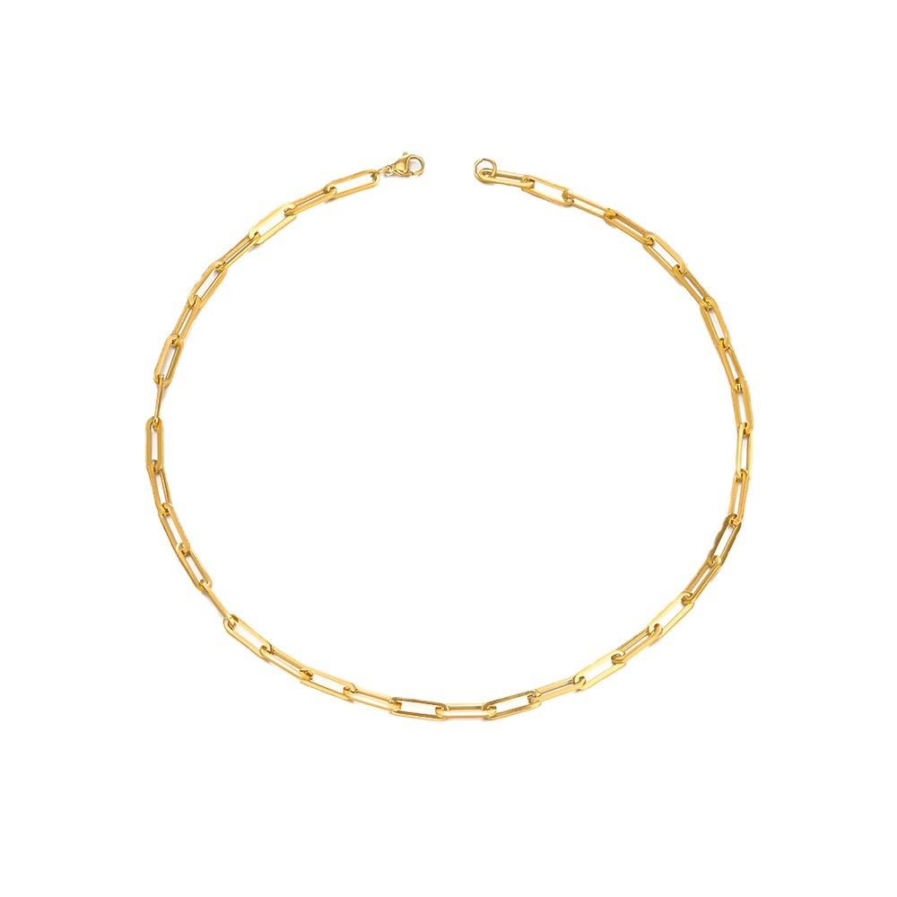 Titanium Steel Gold Collarbone Chain Necklace for Women Fashion Jewelry Gift