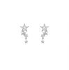 Fashion Shiny Zircon Five Pointed Star Pendant Cochlear Ear Bone Earring for Women Drop Earring Wedding Party Jewelry