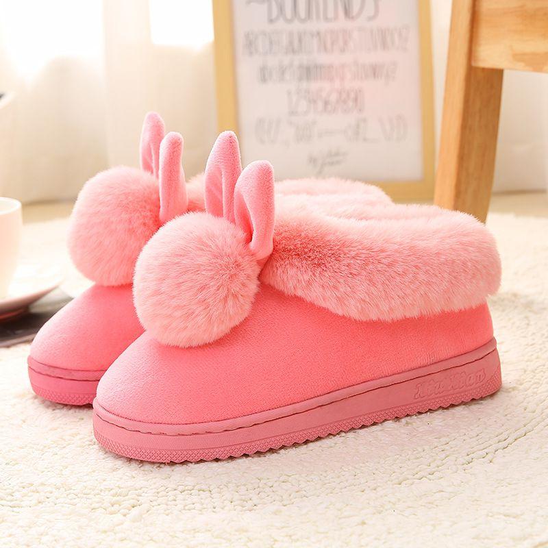 Cozy Women Bunny Rabbit Plush Slippers With Soft Antiskid Sole For Winter Warmth