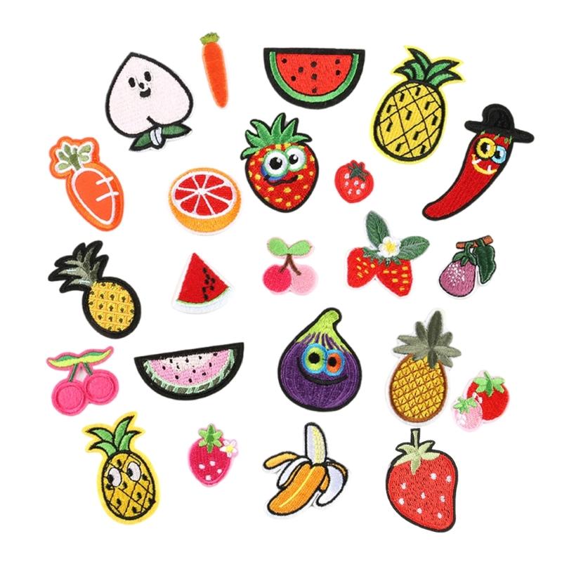 23 Pcs Banana Sewing Patches Strawberry Applique Patches Embroidered Patches Fruit Iron On Patches Repair Patches