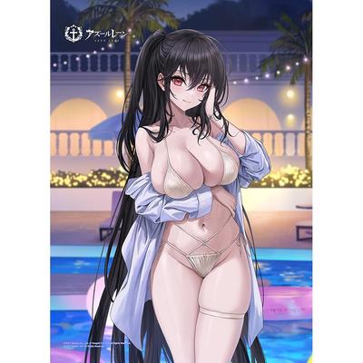 Tapiz original B2 de Keith Azur Lane en gamuza. Ancho aproximado: 51 x Alto: 72 cm. Fabricado en poliéster. (Taiho/Piscina nocturna)