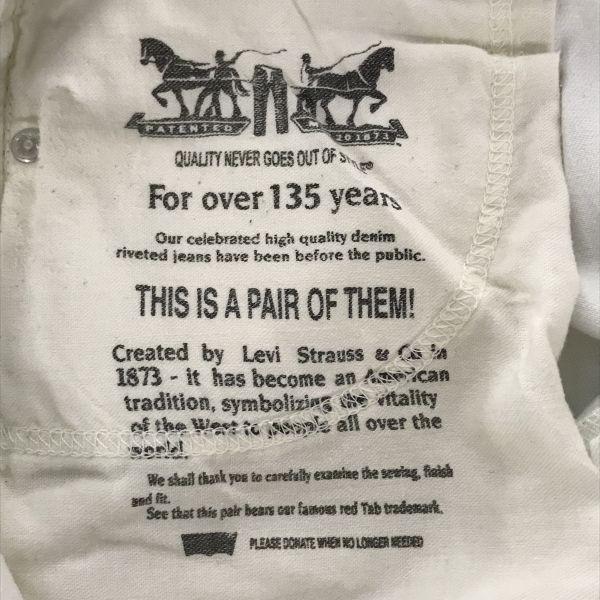 Levi’s 514 White Denim Pants W30 L30 Inseam 80cm Straight White