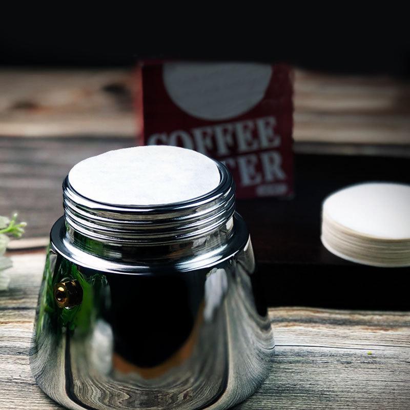 100Pcs Round Coffee Filter Paper Moka Pot Coffee Maker Filter Tools No.3 /No.6