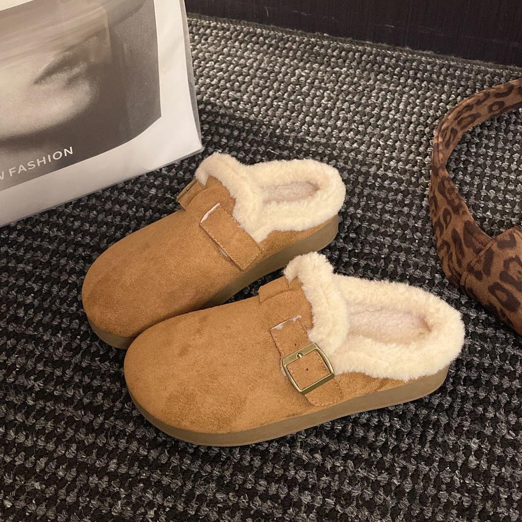 Daily Birkenstocks, slippers, half-towed soft-soled belt buckle, home thick-soled  Mao Mao shoes are not tired.
