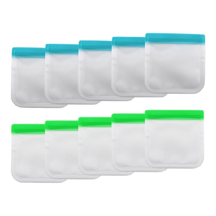 

Multipurpose Reusable Kitchen Bags 10pcs PEVA Materials Heavy Duty Zippers Seal Clear Design for Meal Organization 1