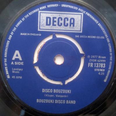 7inch Record GREAT DISCO BOUZOUKI BAND - Disco Bouzouki FR13783 Decca 1977 UK Soul/Funk Used