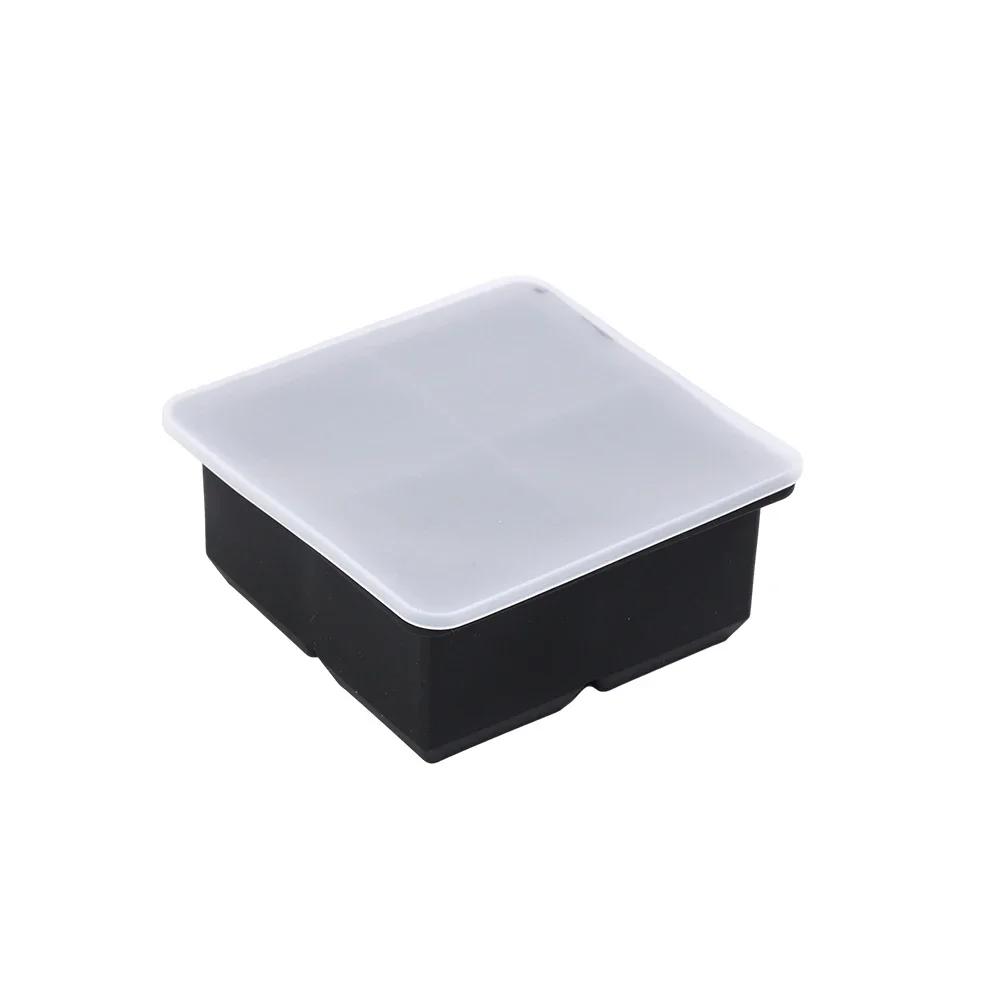 4/6/8Grids Silicone Ice Cube Molds with Lid Square Chocolate Mold Whiskey Cocktail Drinks DIY Ice Block Maker Bar Kitchen Tools