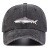 Unisex Shark Embroidery Wash Baseball Cap Spring and Autumn Outdoor Adjustable Sunscreen Hat